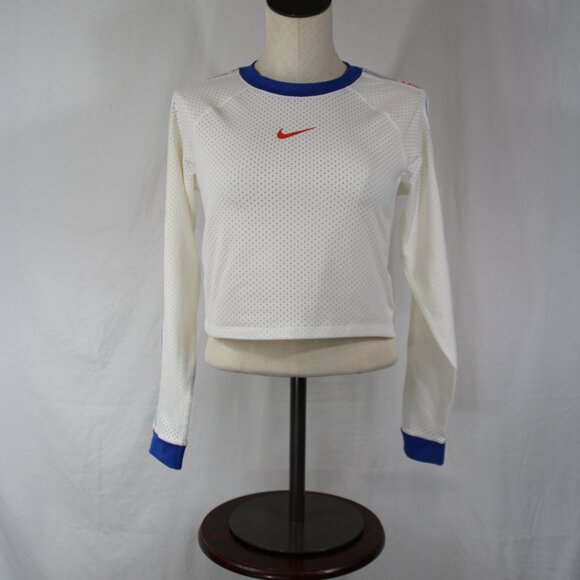 Nike Running Crop Shirt Women’s Dri Fit Run Hyper Femme Long Sleeve Mesh Size XS - Picture 1 of 10
